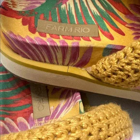 Farm Rio Colorful crochet slides size 7 - Picture 3 of 10